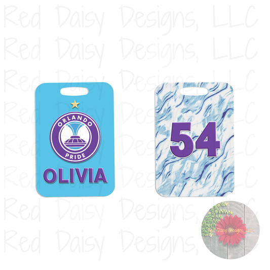 Custom Orlando Pride Metal Bag Tag – 2.75" x 4"