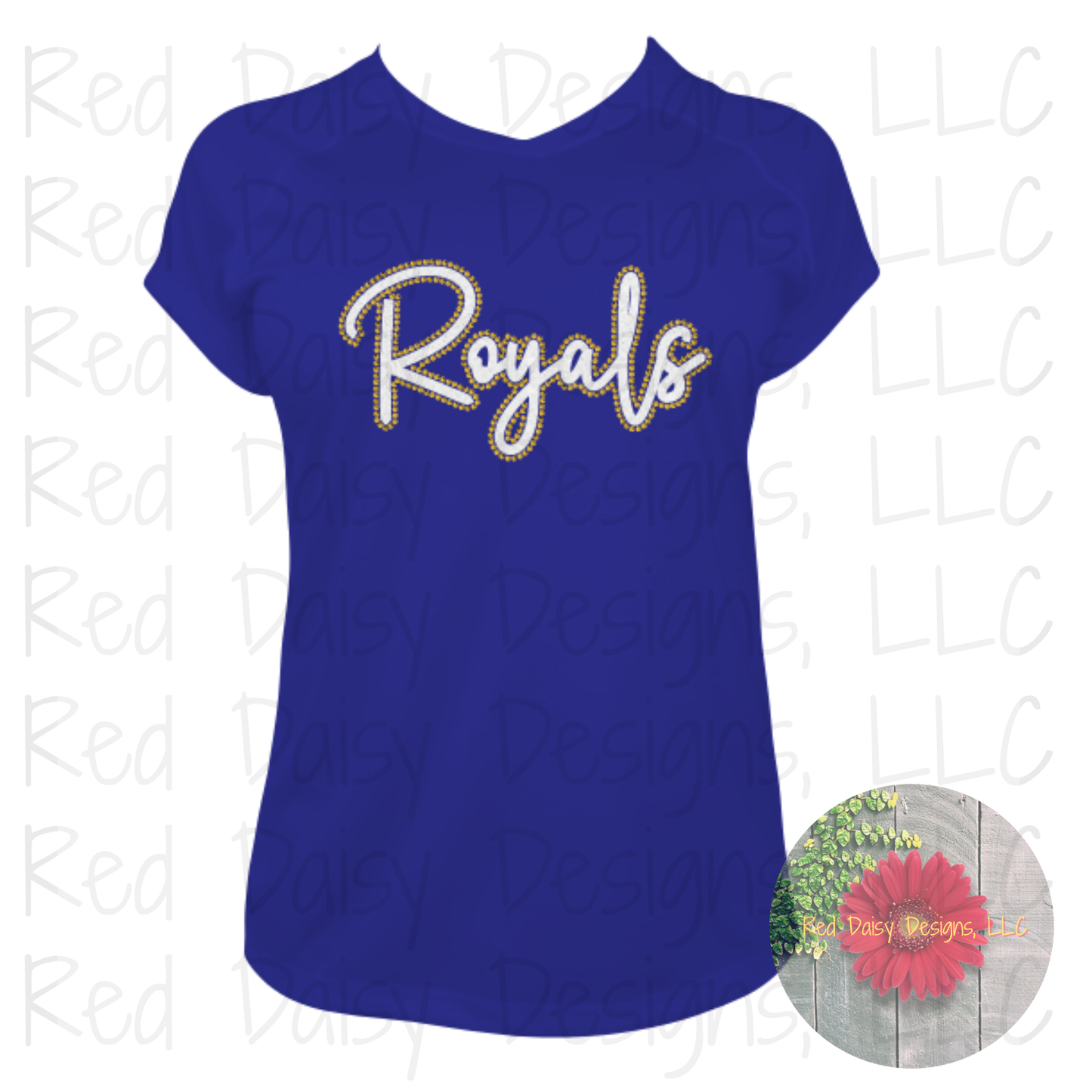 Royals with rhinestone outline