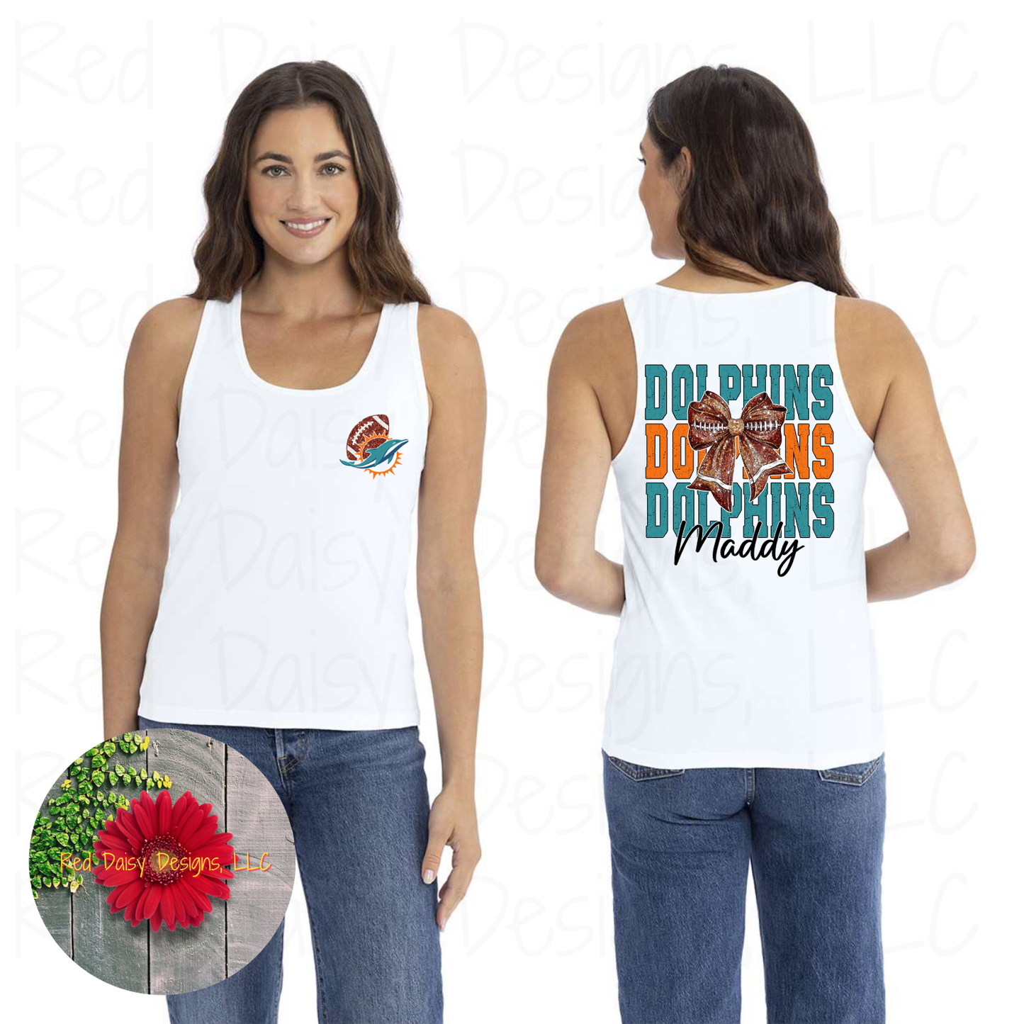 Coquette bow Dolphins shirt