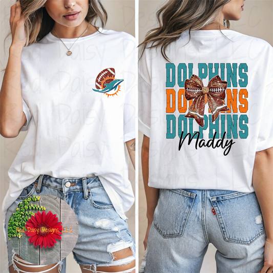 Coquette bow Dolphins shirt