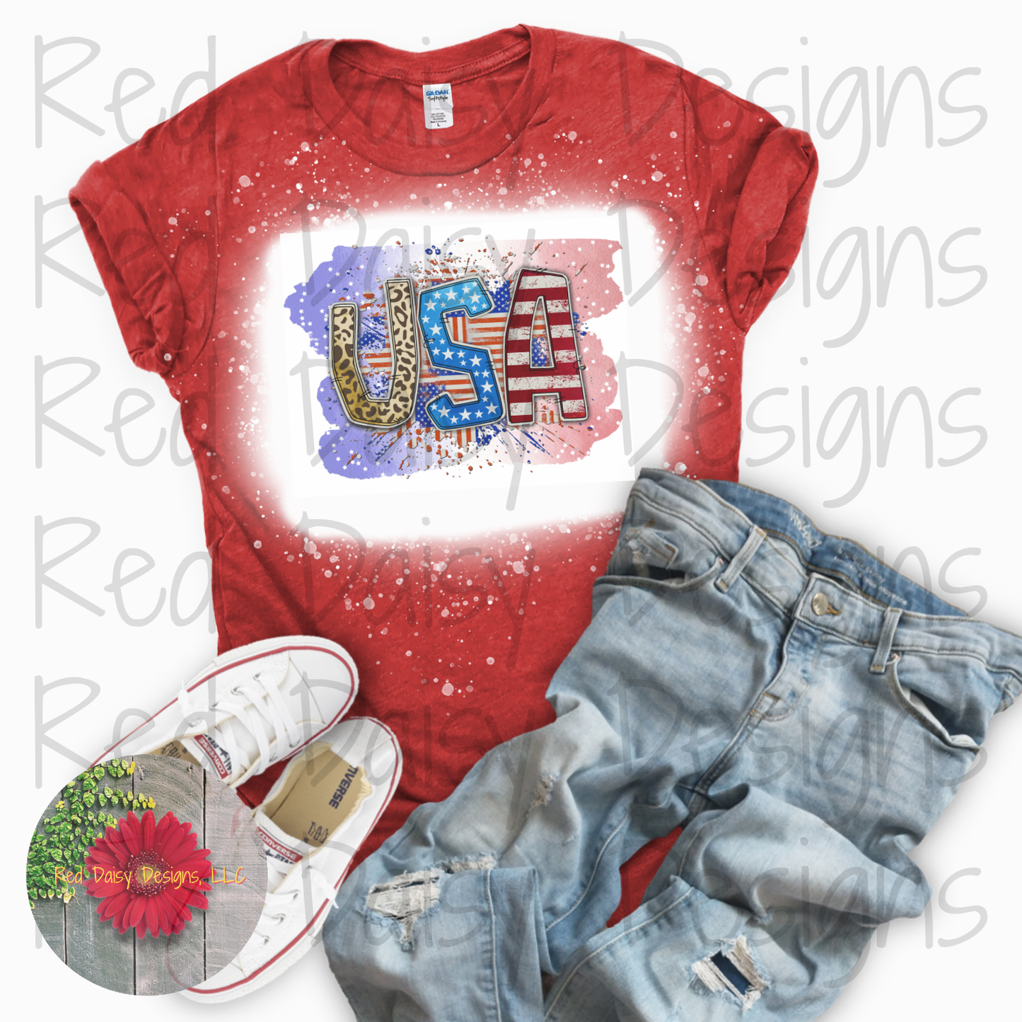 USA bleached t-shirt