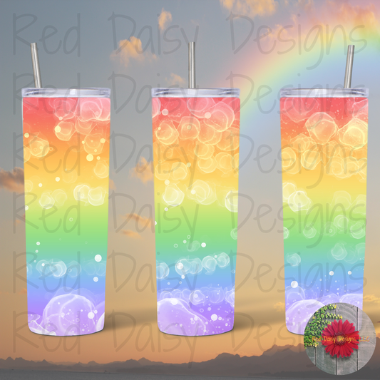 Rainbow watercolors 20oz tumbler