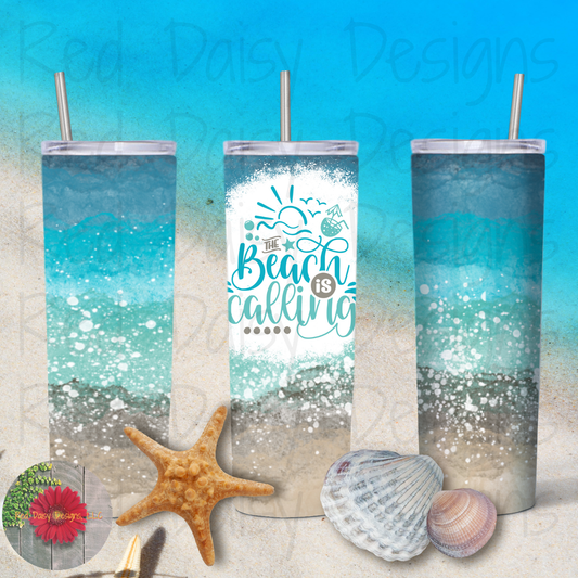 THE BEACH IS CALLING 20oz tumbler