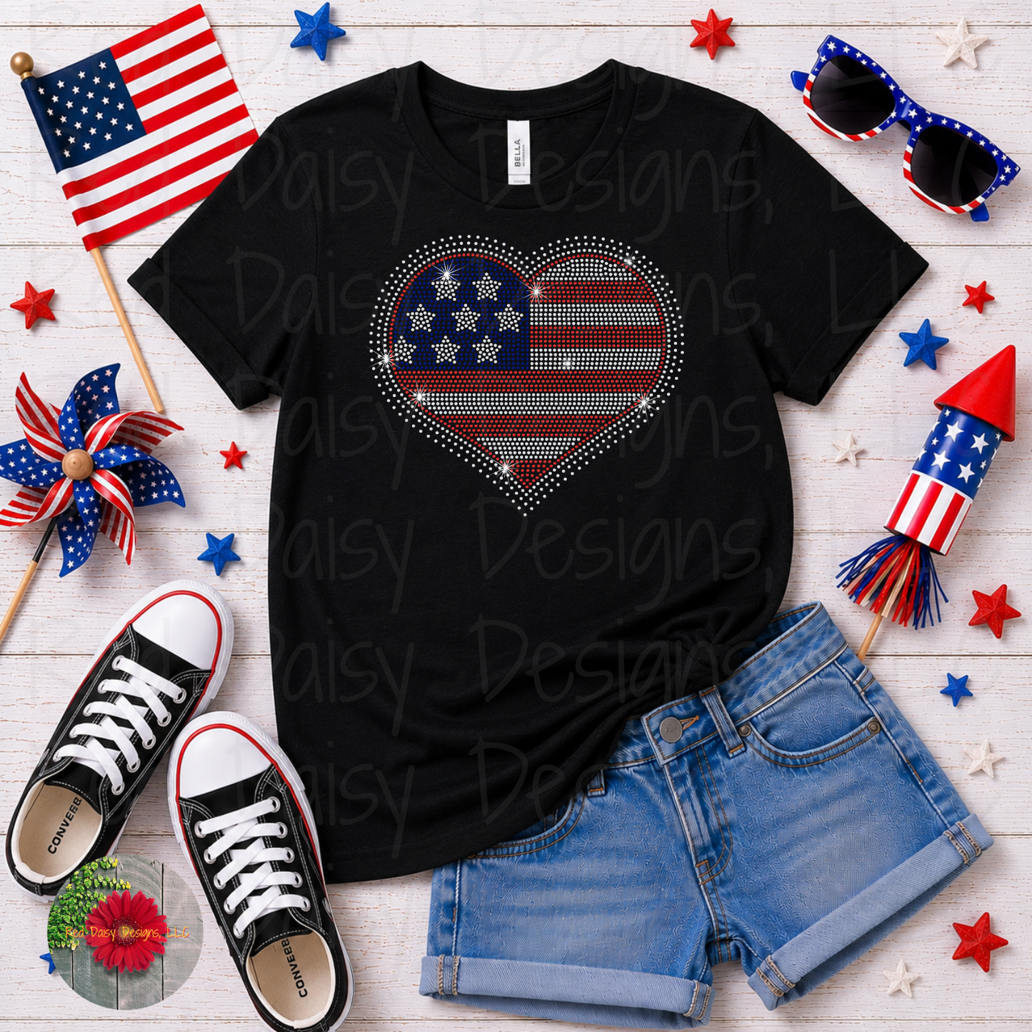 Flag heart - YOUTH sizes available!