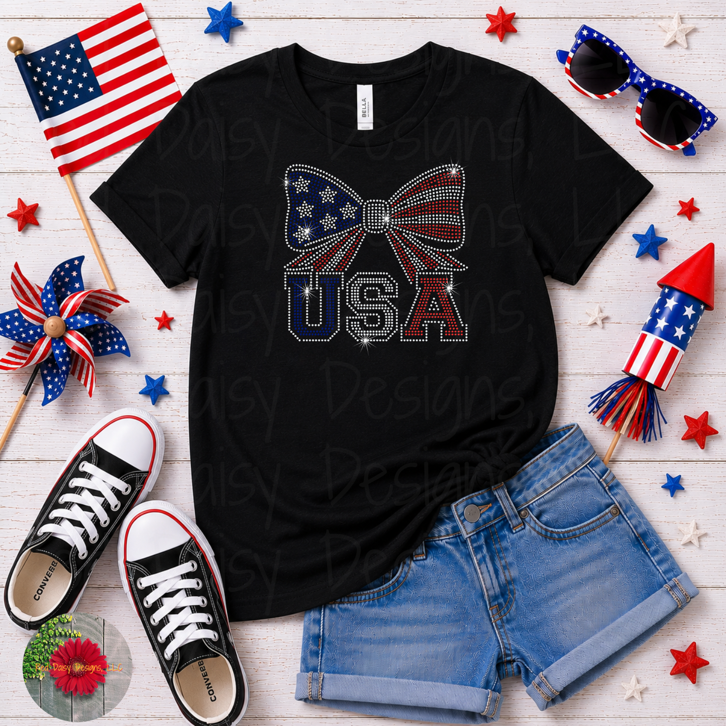 USA with bow - YOUTH sizes available!