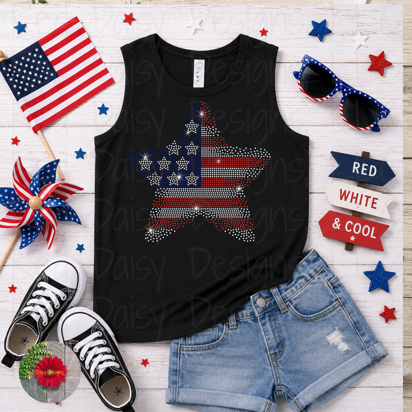 Flag star - YOUTH sizes available!