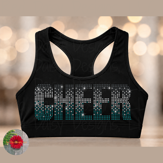 Cheer Ombre Rhinestone Sports Bra