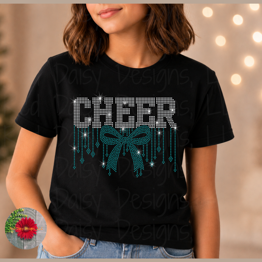 CHEER Bow Drip Rhinestone Design 🎀