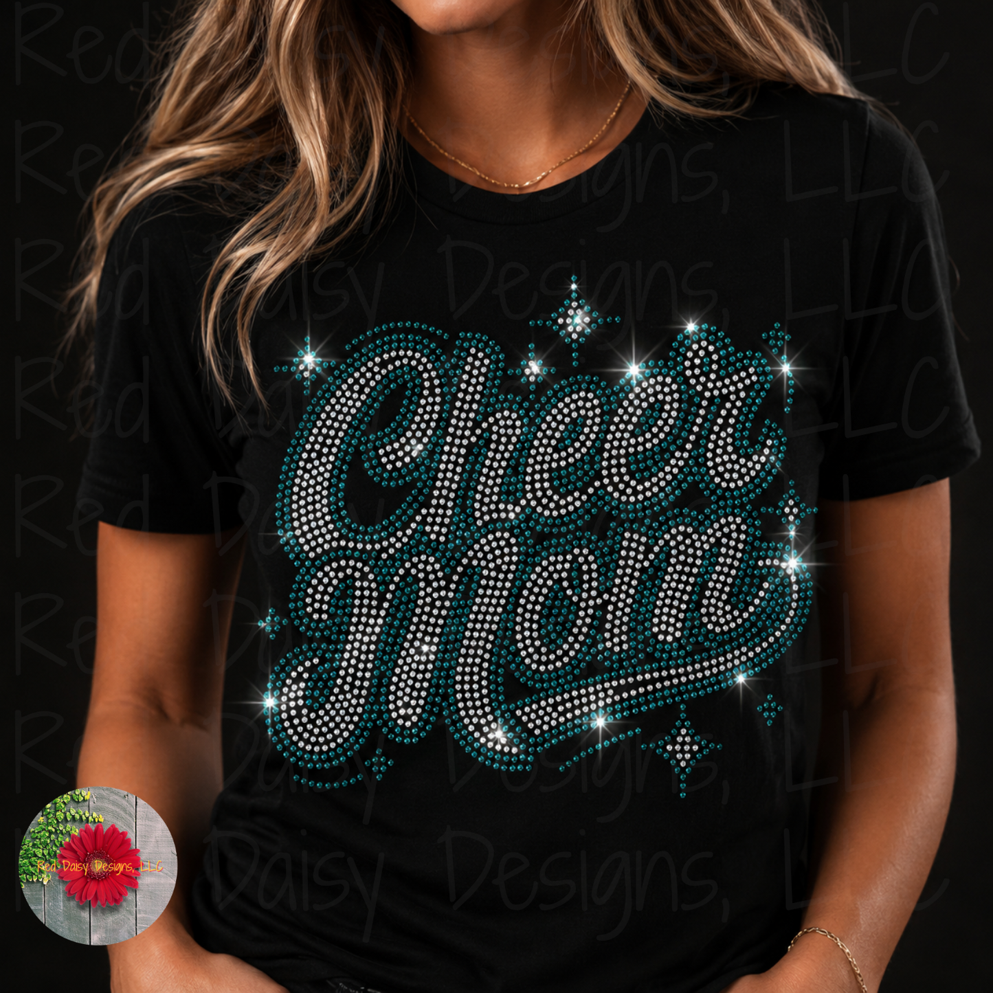 Cheer Mom Rhinestone Design