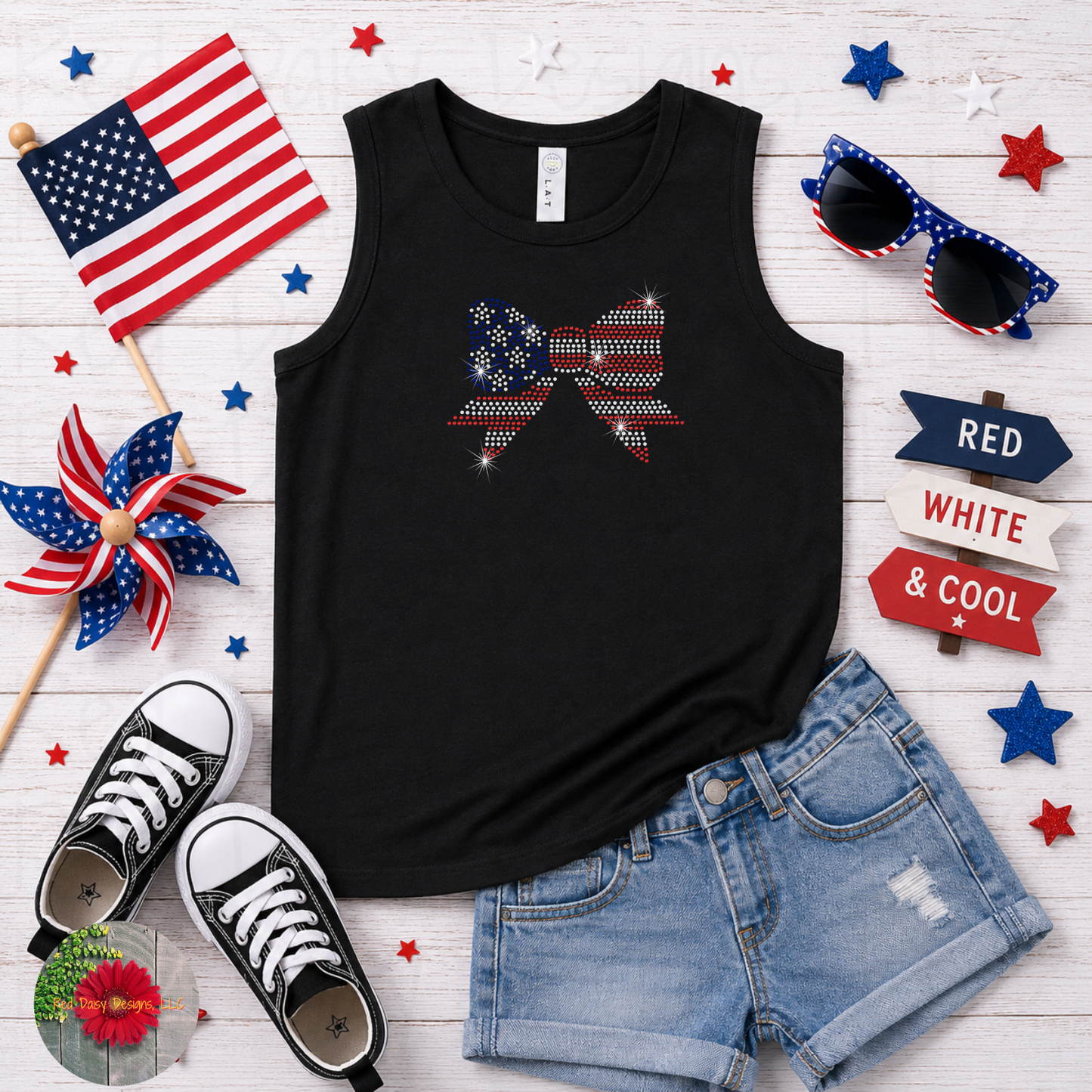 Flag bow- YOUTH sizes only!