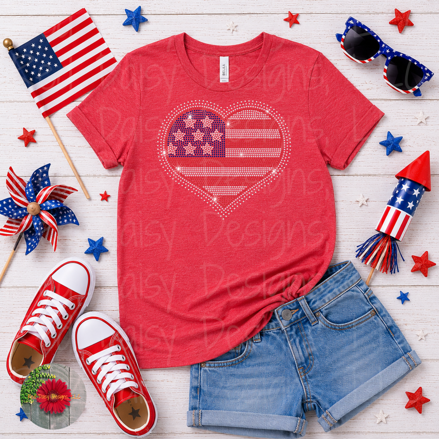 Flag heart - YOUTH sizes available!