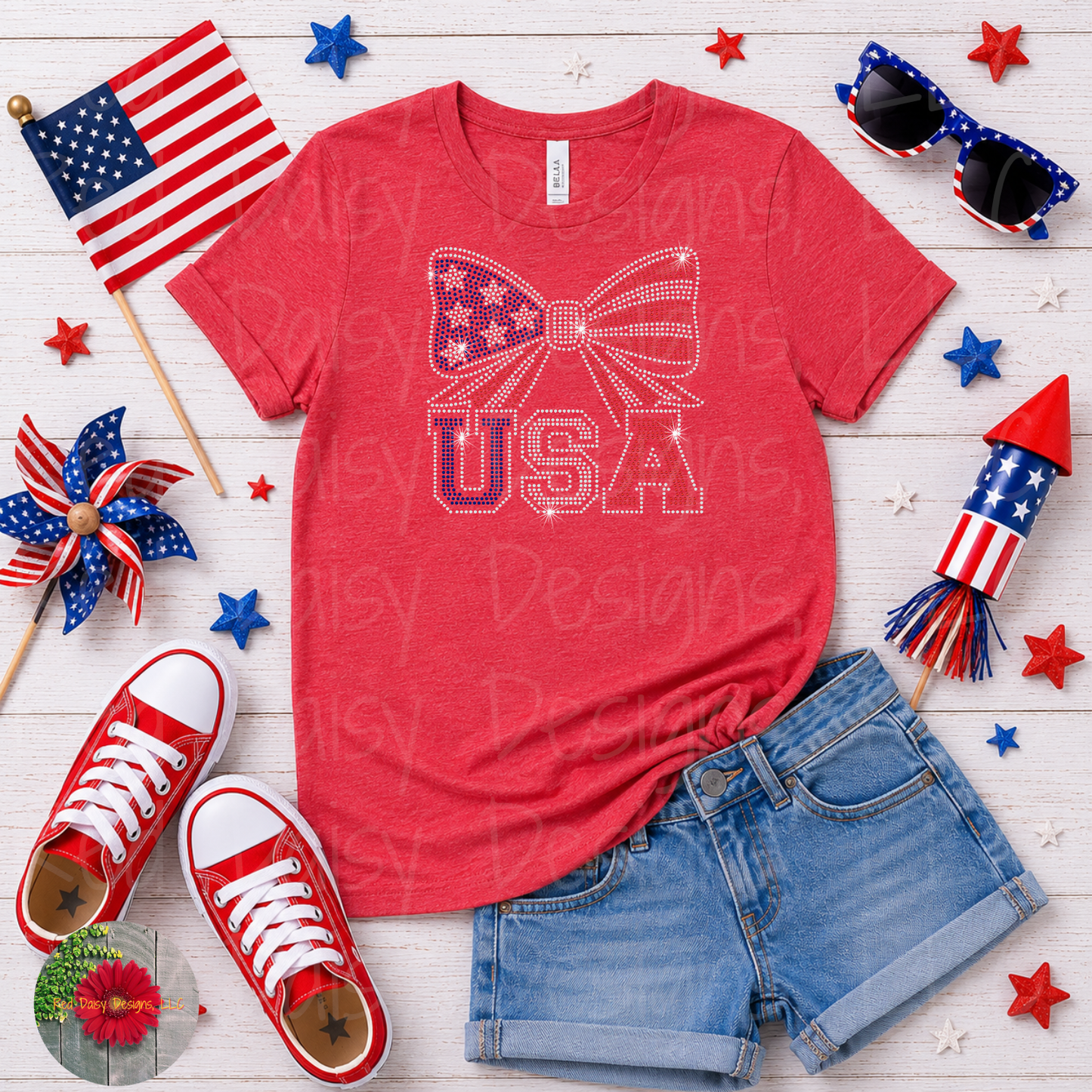 USA with bow - YOUTH sizes available!