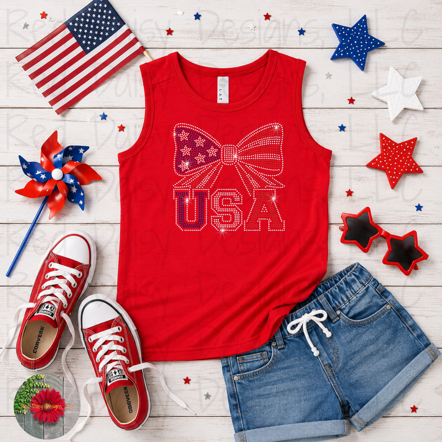 USA with bow - YOUTH sizes available!