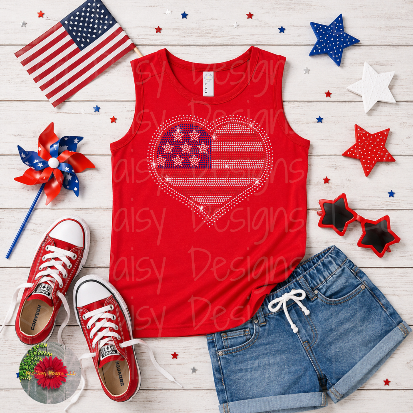 Flag heart - YOUTH sizes available!