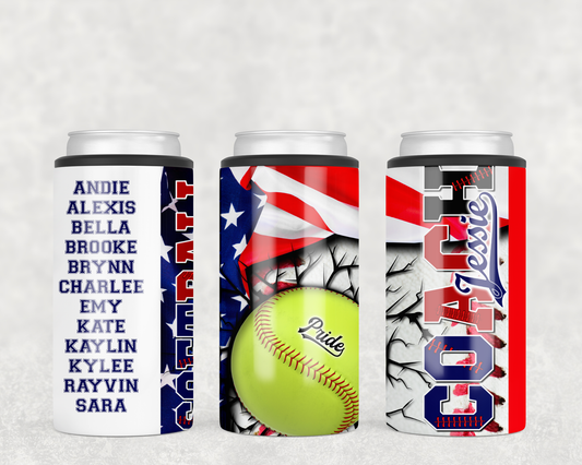 Softball 4 in 1 can cooler