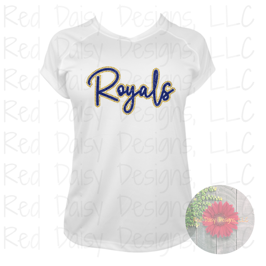 Royals with rhinestone outline