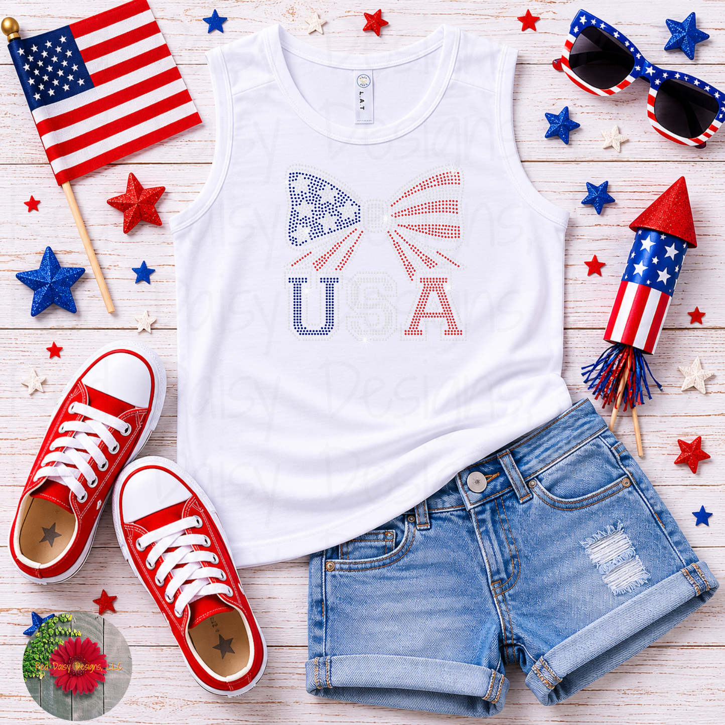 USA with bow - YOUTH sizes available!