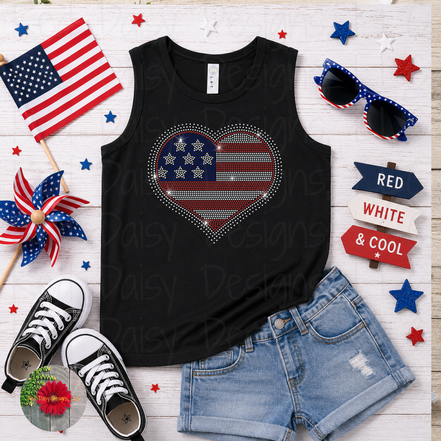 Flag heart - YOUTH sizes available!